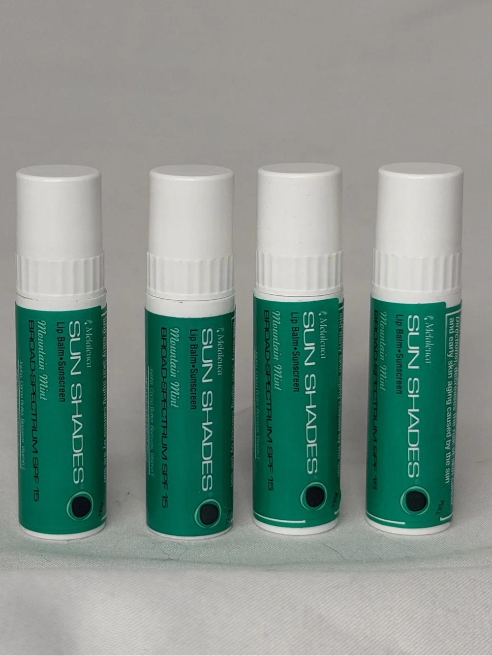 Melaleuca Sun Shades Mountain Mint Lip Balm Stick 4 new & sealed tubes